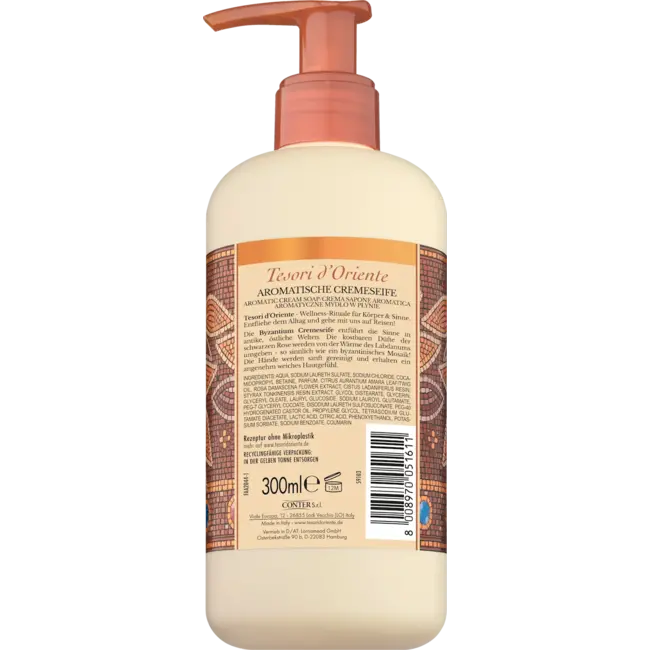 Tesori d'Oriente Vloeibare Zeep Byzantium, Zwarte Roos & Labdanum 300.0 ml