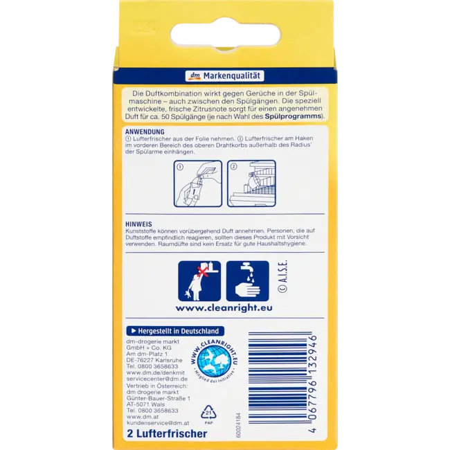 Denkmit Vaatwasmachine Deodorant Citroen Frisheid 2.0 St