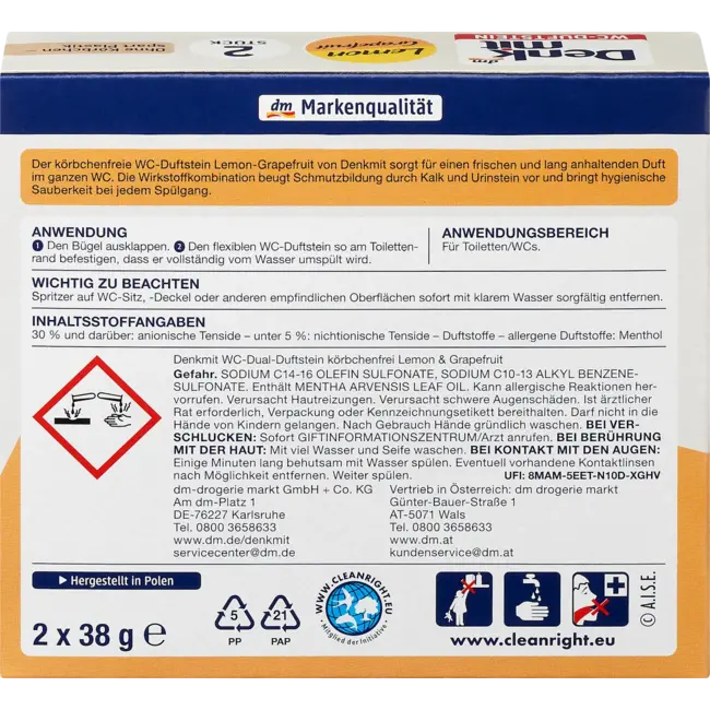 Denkmit Toiletgeur citroen en grapefruit 2.0 St