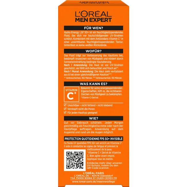 L'ORÉAL PARiS MEN EXPERT Gezichtscrème Hydra Energy SPF 50+ 50.0 ml