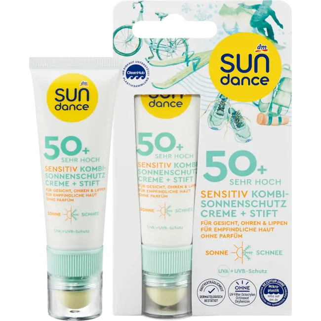 SUNDANCE Zonnebescherming Combi Gezichtscrème + Pen Sensitive SPF50+ (25ml + 3g) 1.0 St