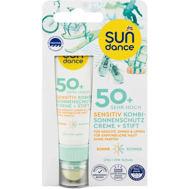 SUNDANCE Zonnebescherming Combi Gezichtscrème + Pen Sensitive SPF50+ (25ml + 3g) 1.0 St