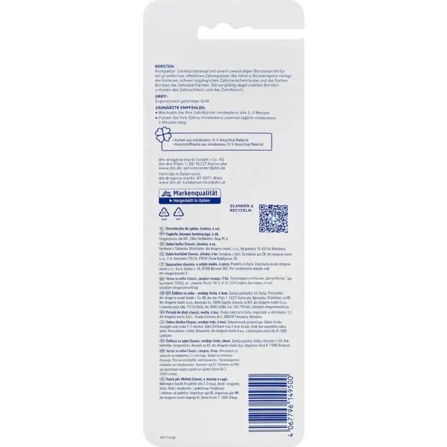 Dontodent Tandenborstels Classic Medium 4 St