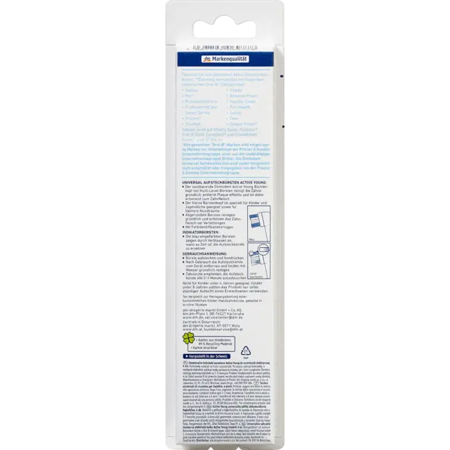 Dontodent Universele Opzetborstels Active Young Blauw 4.0 St