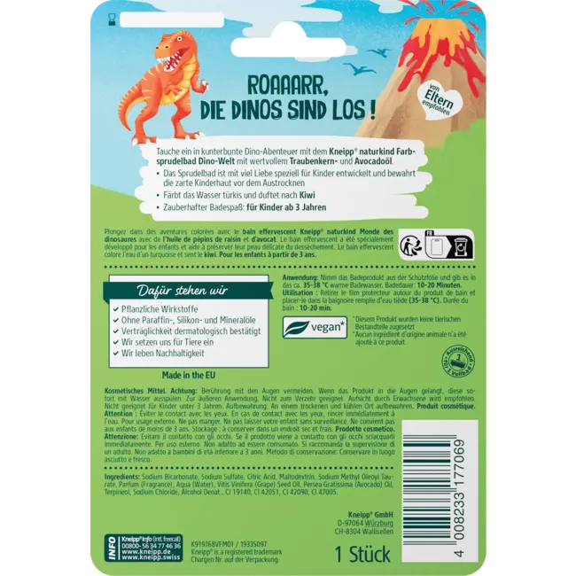 Kneipp Naturkind Kinderbadadditief Kleurbubbelbad Dinowereld 1.0 St