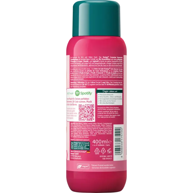 Kneipp Crèmebad Rozenzachte Verzorging 400.0 ml