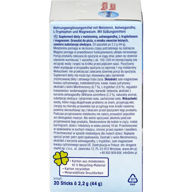 Mivolis Plantaardige Melatonine Drinkgranulaat 20 St 44.0 g