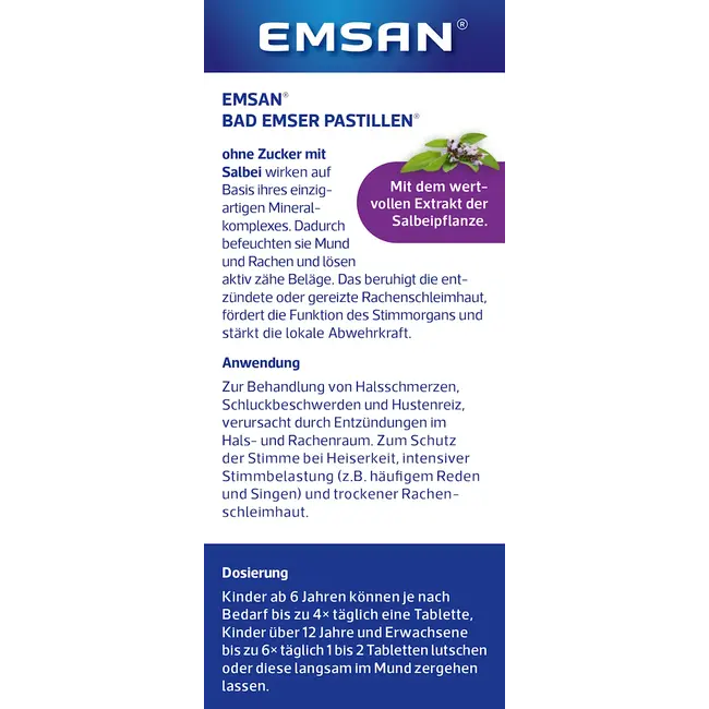 Emsan Keelpastilles Met Salie 20.0 St