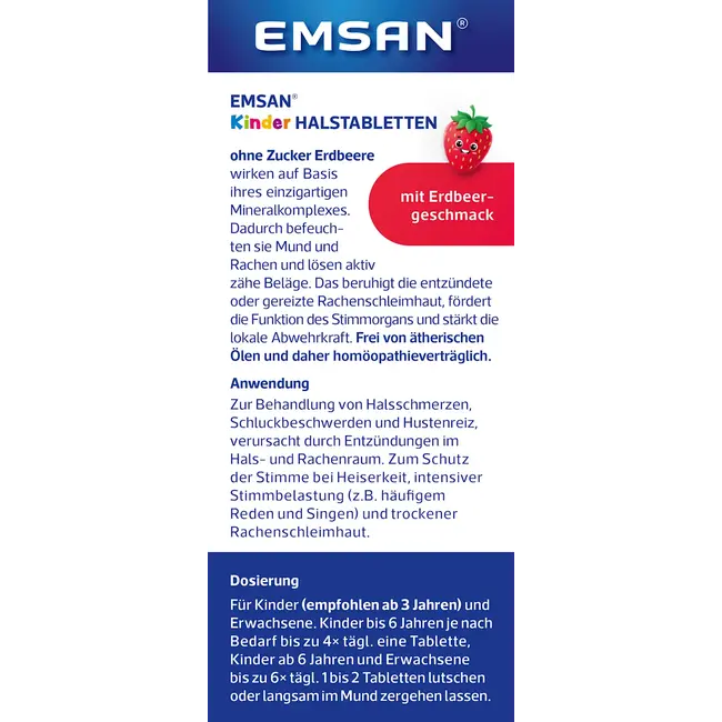 Emsan Keeltabletten Voor Kinderen Aardbei 20.0 St