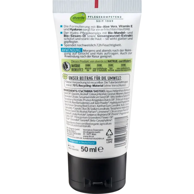 alverde MEN Hydraterende Crème Hydro 50.0 ml