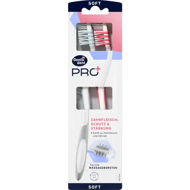 Dontodent PRO+ Tandenborstels Tandvleesbescherming & Versterking, Zacht 2 St