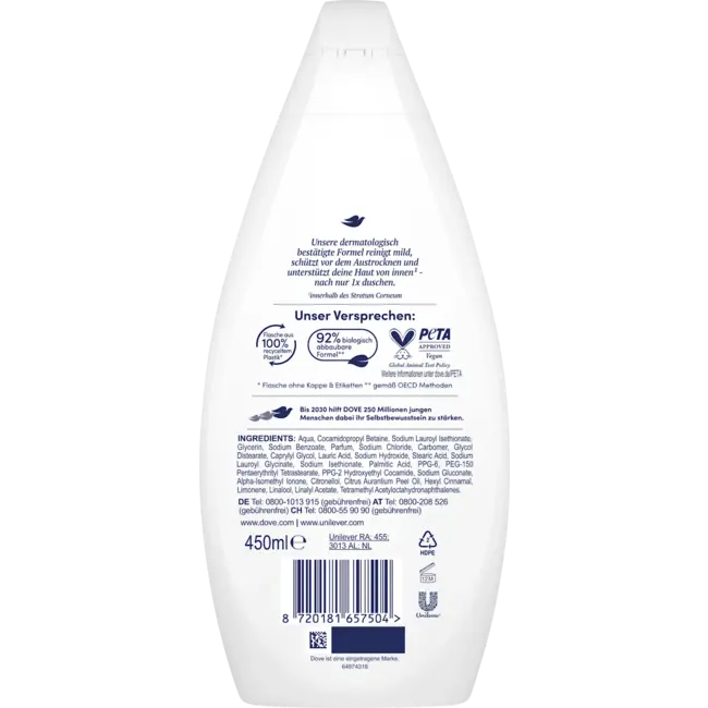 Dove Verzorgingsdouche Zijdezacht 450.0 ml