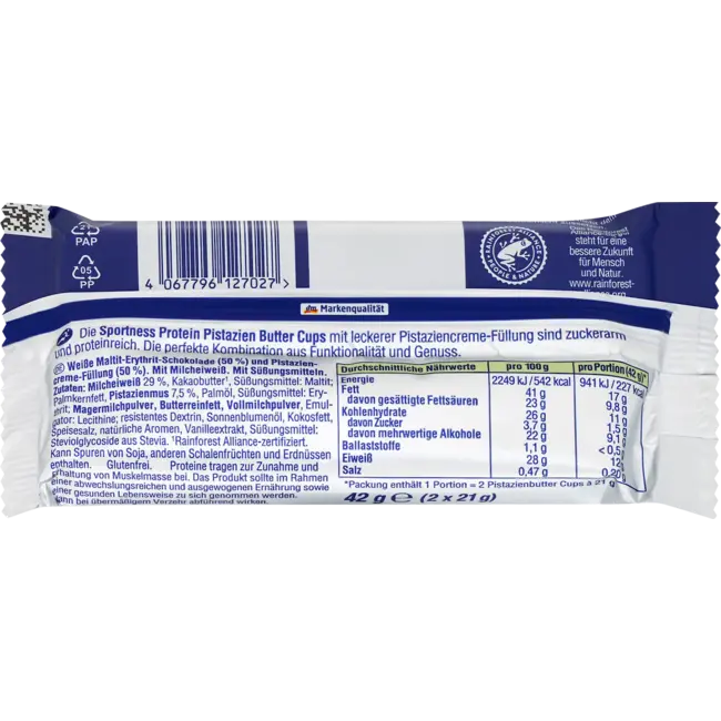 Sportness Proteïne Pistache Butter Cups 42.0 g