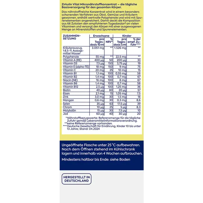 Zirkulin Vital Voedingsconcentraat 200.0 ml