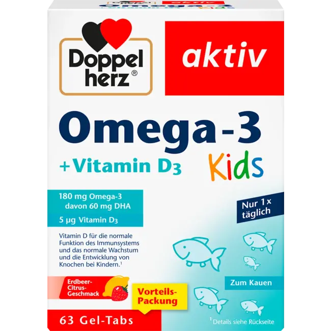 Doppelherz Omega-3 Kids Gel-tabs 63 St 81.9 g