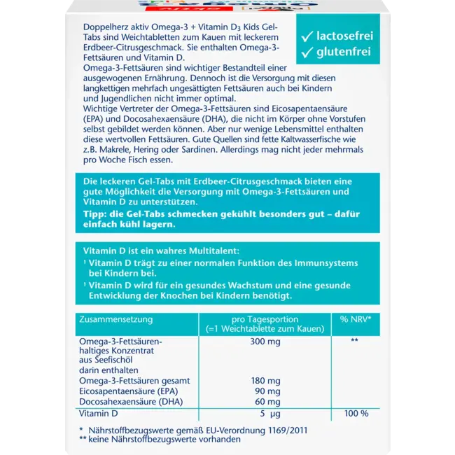 Doppelherz Omega-3 Kids Gel-tabs 63 St 81.9 g