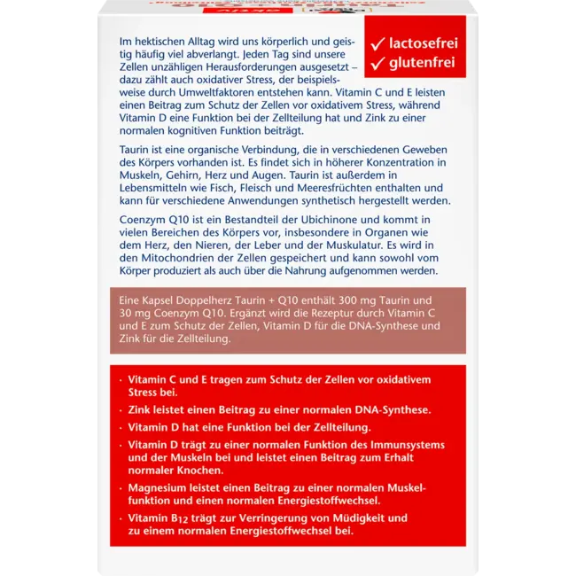 Doppelherz Taurine + Q10 Capsules 30 Stuks 24.7 g