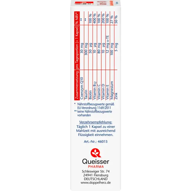 Doppelherz Taurine + Q10 Capsules 30 Stuks 24.7 g