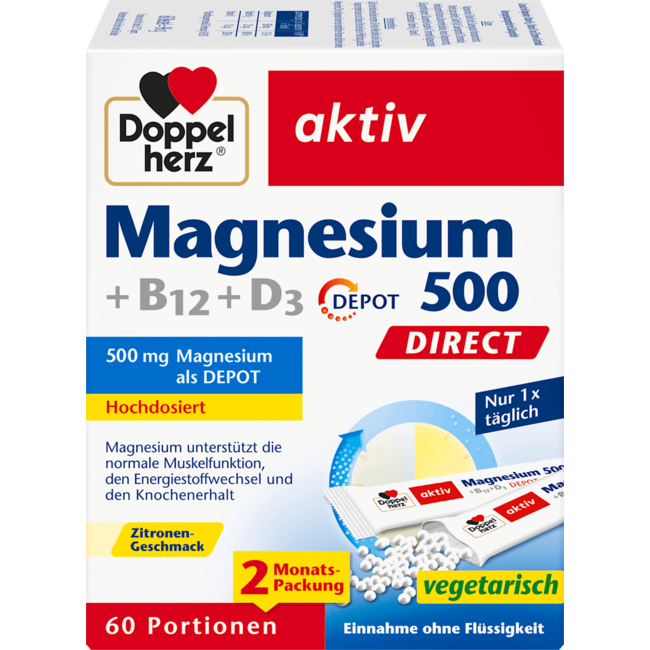 Doppelherz Magnesium 500 Direct Zakjes 60 St. 96.0 g
