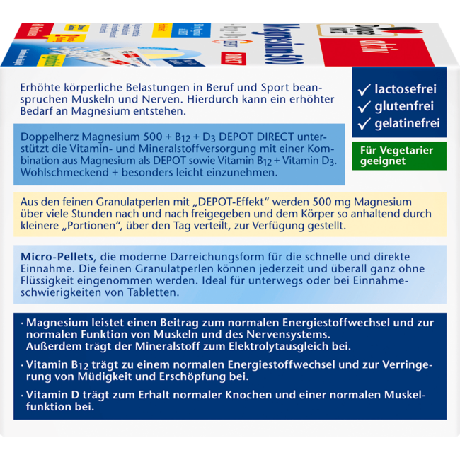 Doppelherz Magnesium 500 Direct Zakjes 60 St. 96.0 g