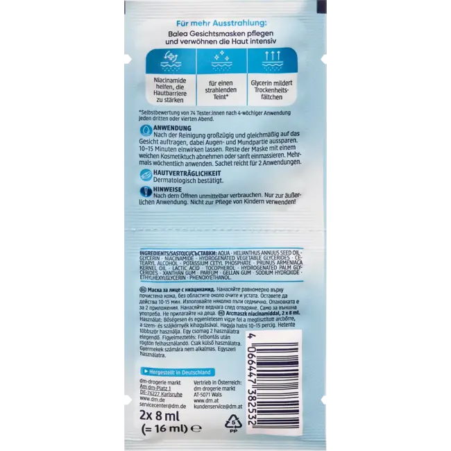 Balea Gezichtsmasker Niacinamide 16.0 ml
