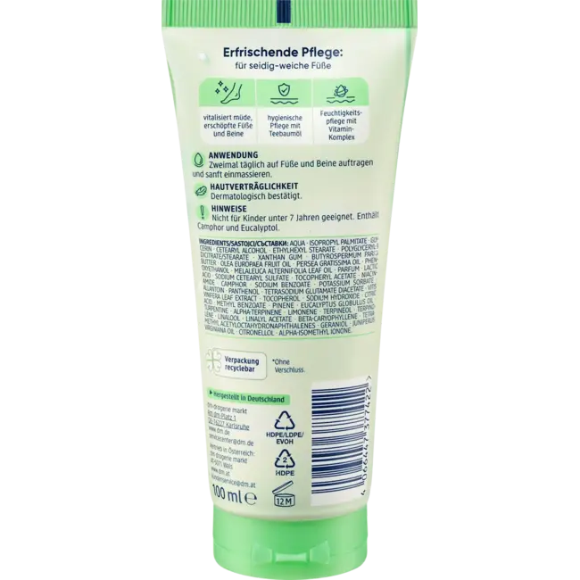 Balea Voetcrème Tea Tree Olie 100.0 ml