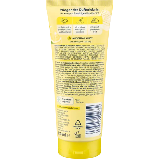 Balea Handcrème Buttermilk & Lemon 100.0 ml
