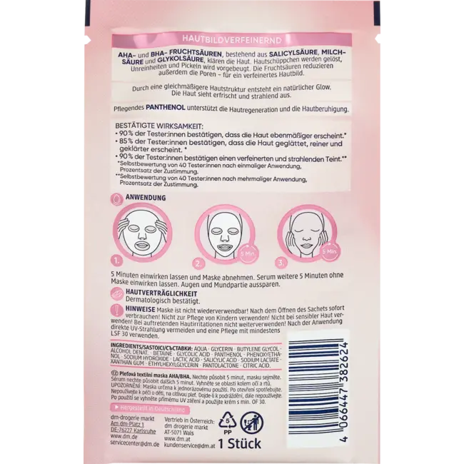 Balea Sheetmask AHA & BHA 1.0 St