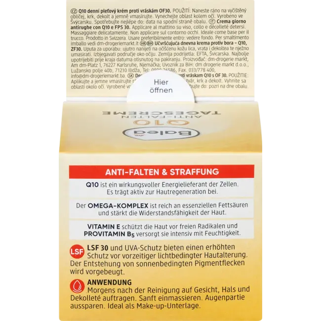 Balea Gezichtscrème Q10 Antirimpel Beschermende Dagcrème LSF30 50.0 ml