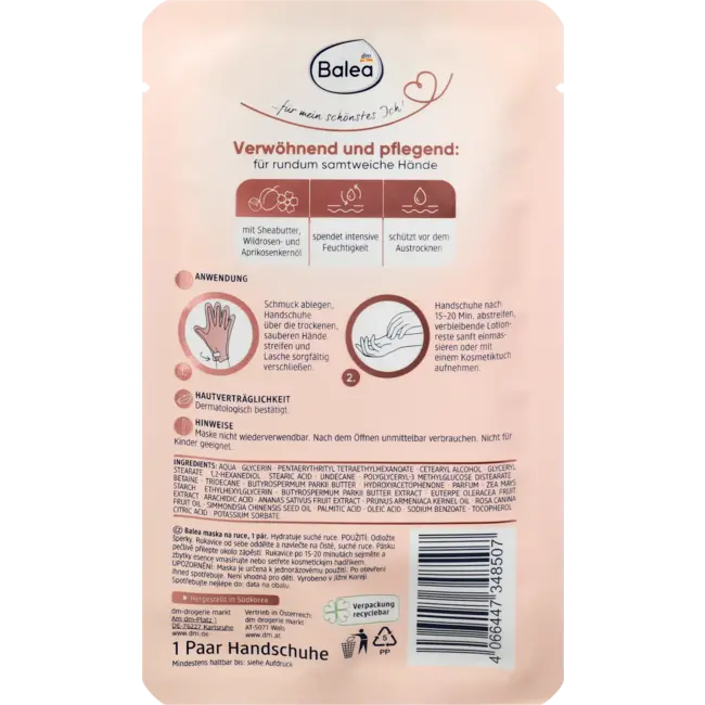 Balea Handmasker Wildrose & Abrikozen 1 paar