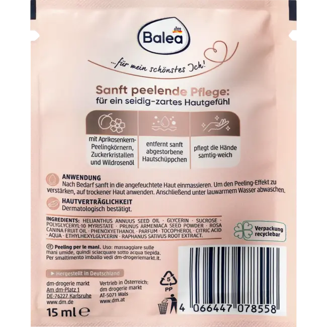 Balea Handpeeling Wildrose & Abrikozen 15.0 ml