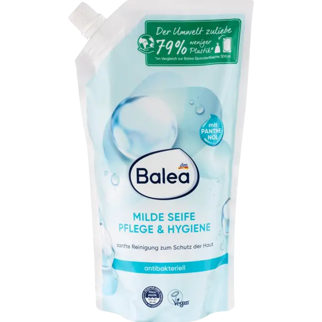 Balea Vloeibare Zeep, Milde Zeep Verzorging & Hygiëne, Antibacterieel, Navulverpakking 500.0 ml