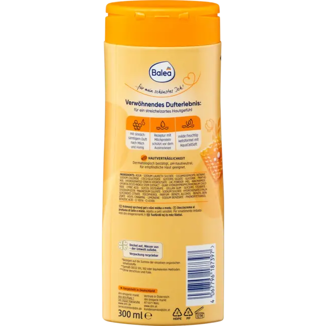 Balea Douchecrème Melk & Honing 300.0 ml
