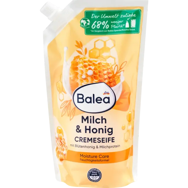 Balea Roomzeep Melk & Honing, Navulverpakking 500.0 ml
