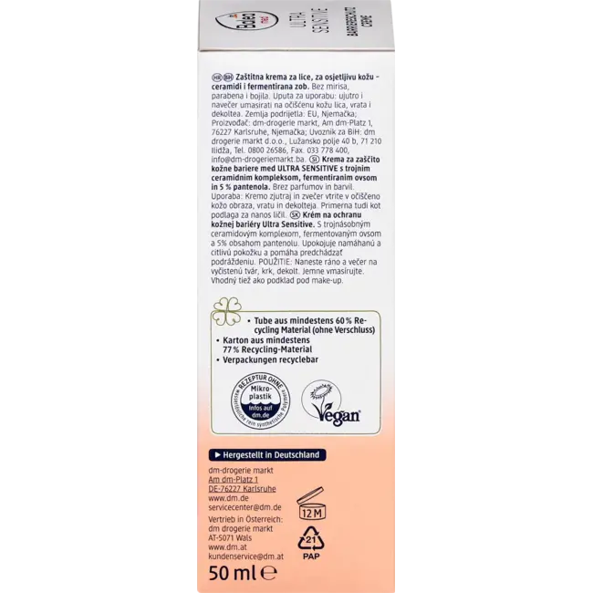 Balea med Dagcrème Barrièrebescherming Ultra Sensitive 50.0 ml