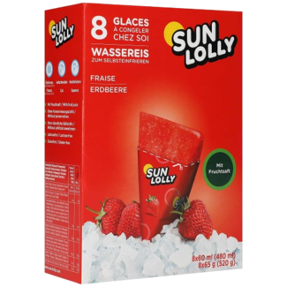 SUN LOLLY Sun Lolly Waterijs Aardbei 8st