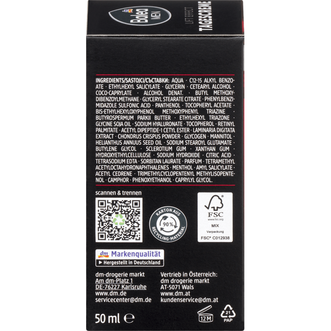 Balea MEN Gezichtscrème Lift Effect Antirimpel 50 ml