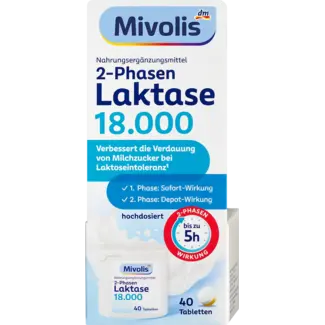 Mivolis Mivolis Lactase 18000 2-fase Tabletten 40 Stuks