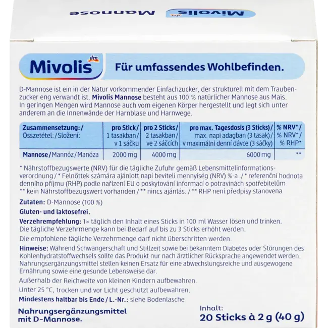Mivolis Mannose 20 Sticks 40 g