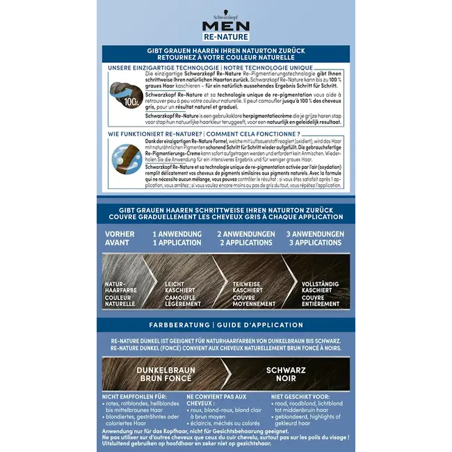 Schwarzkopf Re-Nature Re-Pigmentation Crème Donker Mannen