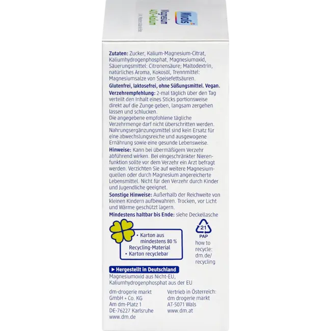 Mivolis Magnesium 400 + Kalium Direct Sticks 30 St 112.5 g