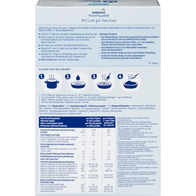 babylove Melkpap Banaan Vanaf De 6e Maand 250 g