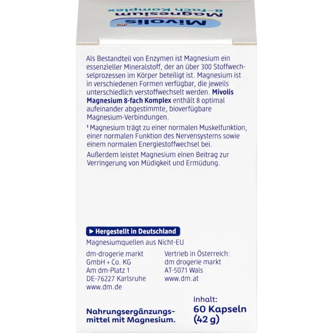 Mivolis Magnesium 8-Voudig Complex Capsules 60 Capsules 42 g
