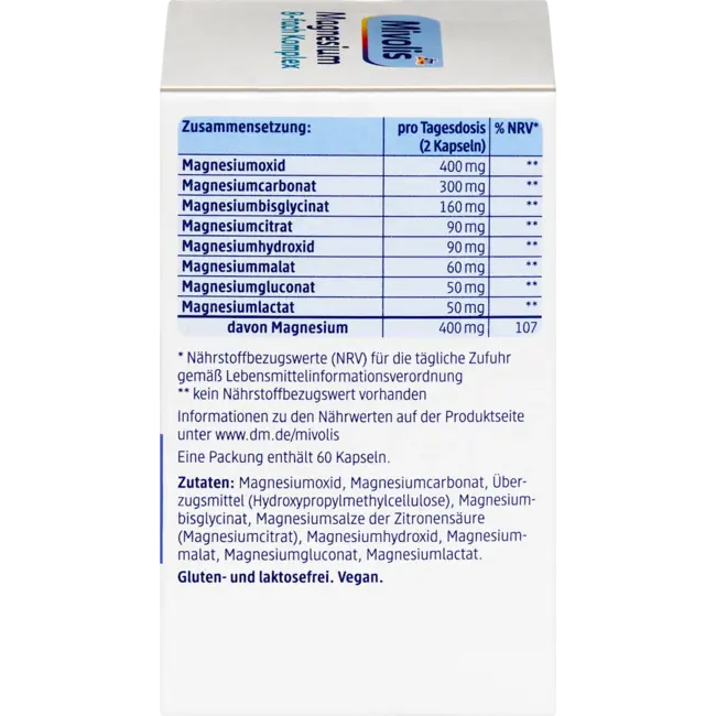 Mivolis Magnesium 8-Voudig Complex Capsules 60 Capsules 42 g