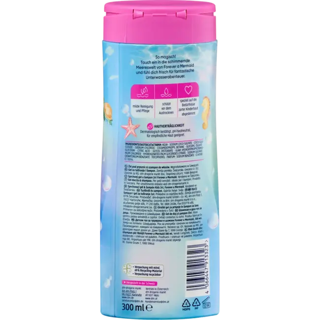 Balea Kinderdouche & Shampoo 2in1 Forever A Mermaid 300 ml