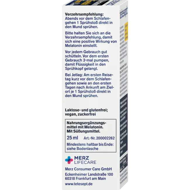 Tetesept Melatonine Spray 2mg 1 stuk