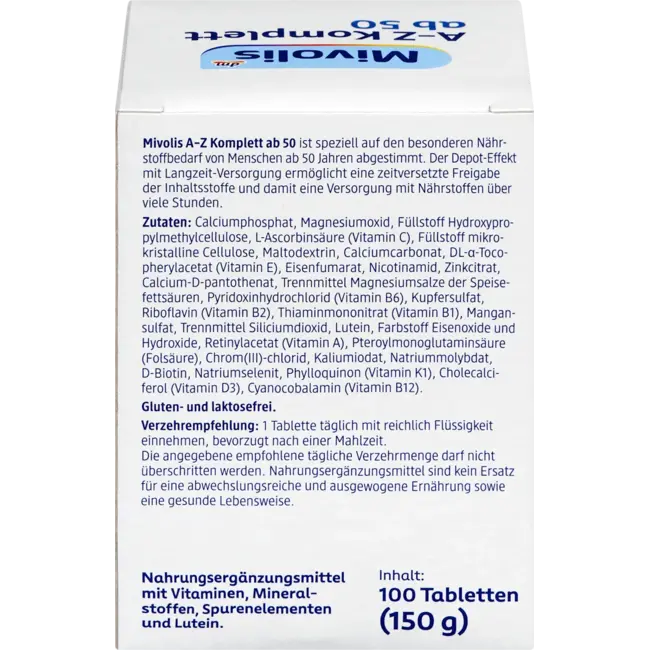 Mivolis A-Z Compleet Depot Vanaf 50, 100 Tabletten, 150g