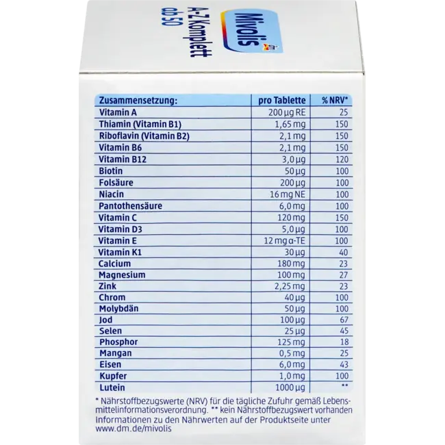 Mivolis A-Z Compleet Depot Vanaf 50, 100 Tabletten, 150g