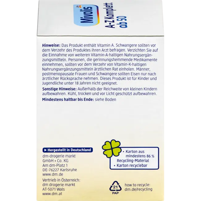 Mivolis A-Z Compleet Depot Vanaf 50, 100 Tabletten, 150g