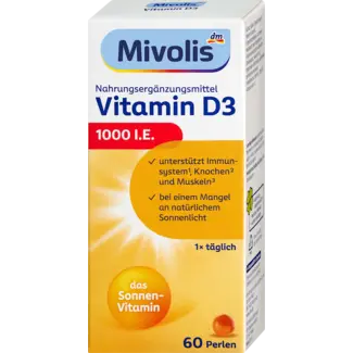 Mivolis Mivolis Vitamine D3 Perlen 1.000 I.E. 60 St